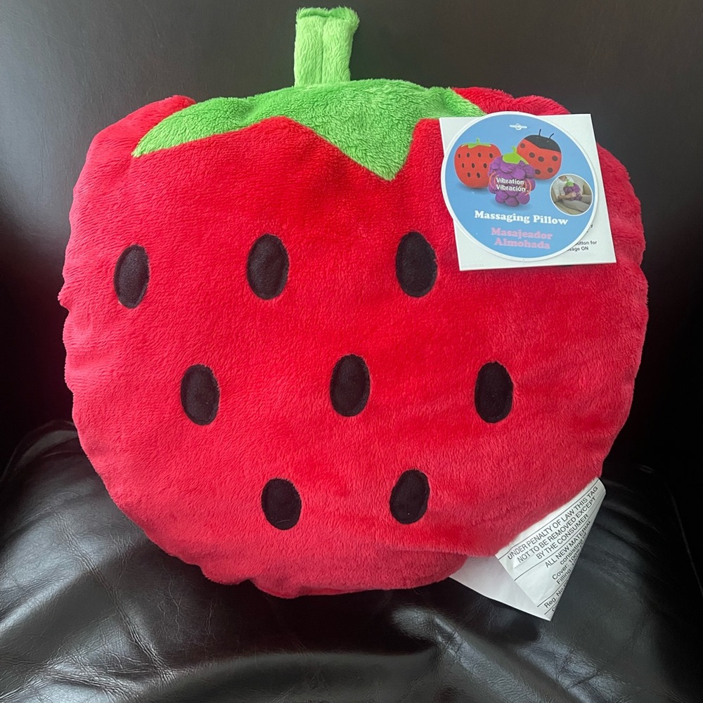 Strawberry Plush Massaging Pillow
